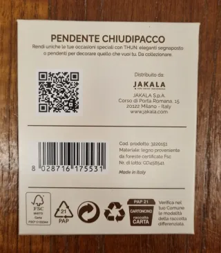THUN pendente chiudipacco legno nuovo