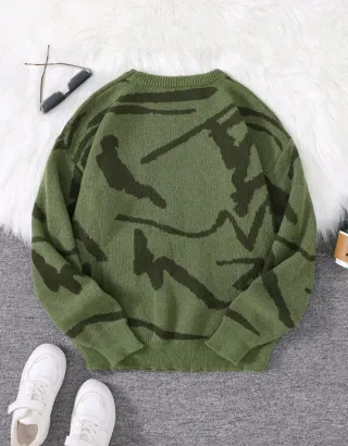 Maglione invernale fantasia astratta