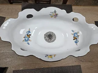 Fuente de  Bronce y Porcelana