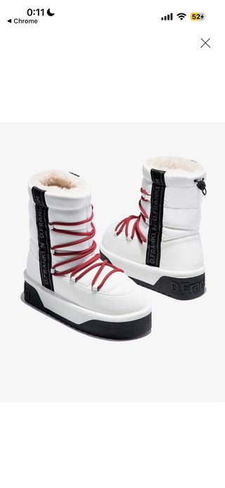 Botas D.Franklin Blancas con Cordones Rojos