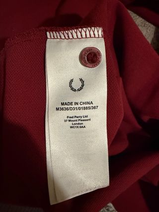 Polo Fred Perry manga larga rojo