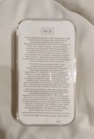 Apple iPod Nano 7ª Gen 16GB Plata - NEGOCIABLE