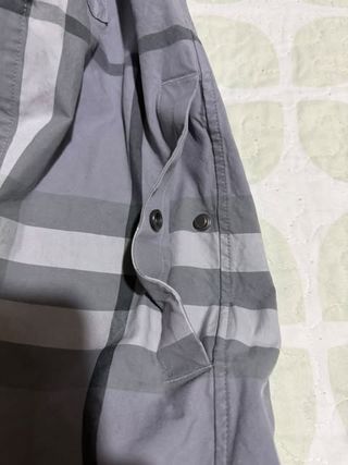 Camisa Burberry Cuadros Gris y Blanca