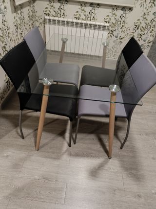 Mesa de cristal nórdica para comedor o cocina