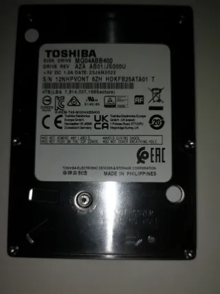 Disco Duro Toshiba 4TB MQ04ABB400 2.5