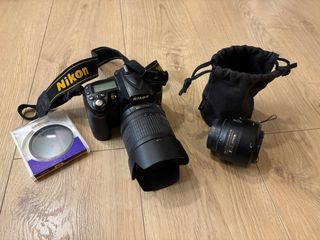 Nikon D90 DSLR + 2 Objetivos (18-105mm, 35mm)