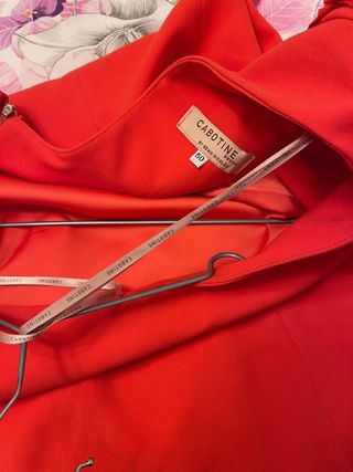 Vestido de fiesta fucsia y mandarina