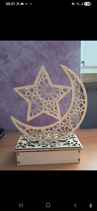 Lampada Ramadan Stella Luna Legno