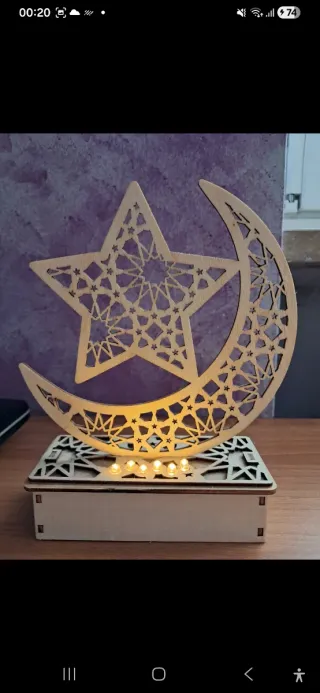 Lampada Ramadan Stella Luna Legno