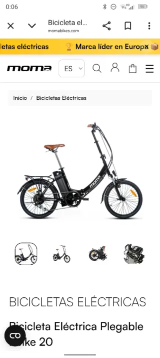 Bicicleta Eléctrica Plegable Moma