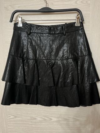 Falda Zara Negra Volantes