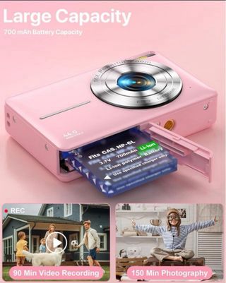 NUEVA Cámara Digital Rosa 44MP HD 1080P