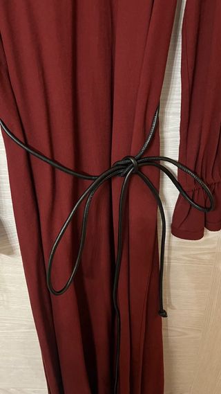 Vestido Zara Rojo Largo con Volantes