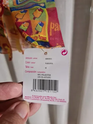 Camiseta de malla de tirantes estampada multicolor