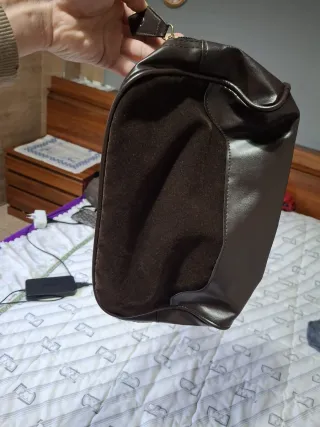 Lote Cartera Documentos y Bolsa Mano Piel Serraje