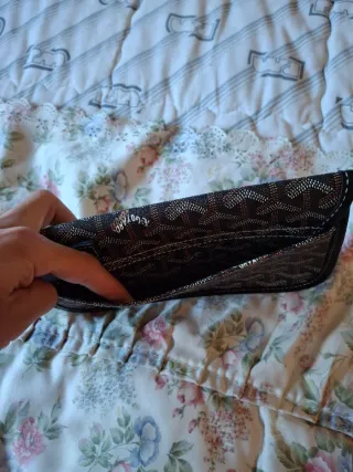 Lote Cartera Documentos y Bolsa Mano Piel Serraje