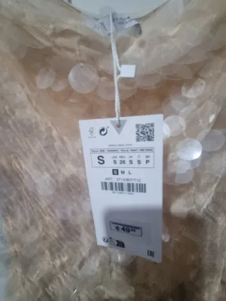 Vestito Zara paillettes oro S