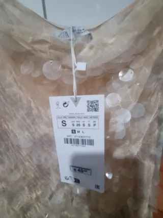 Vestito Zara paillettes oro S