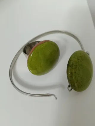 Conjunto Pulsera y Anillo Verde