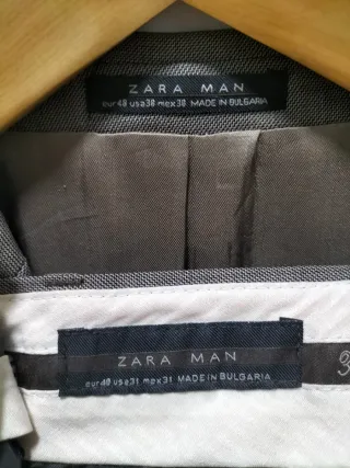 Traje hombre gris beige marrón ZARA