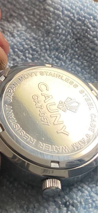 Reloj Cauny Hombre Esfera Blanca Correa Marrón