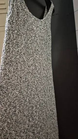 Vestido Zara Gris y Blanco