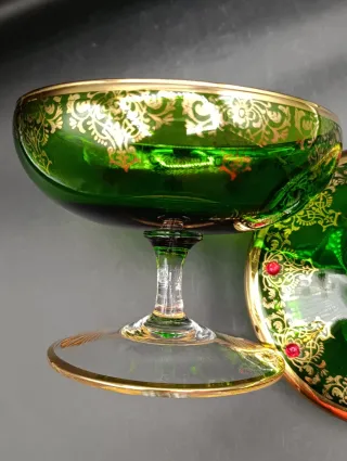 Bombonera vidrio soplado italiano