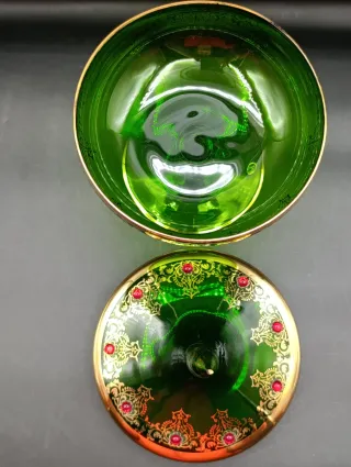 Bombonera vidrio soplado italiano