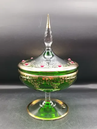 Bombonera vidrio soplado italiano