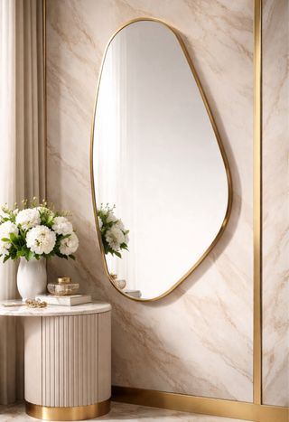 Espelho Decorativo 70cm Dourado