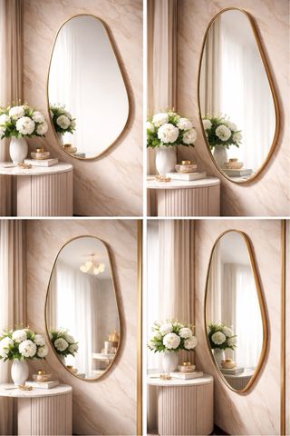 Espelho Decorativo 70cm Dourado