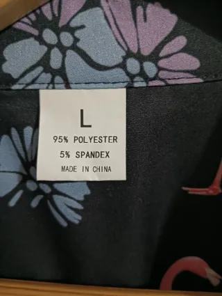 Camisa estampada flamencos negra