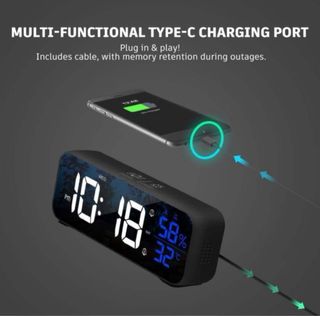 NUEVO Despertador Digital LED Negro