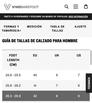 Zapatos Hombre Vivobarefoot Talla 42