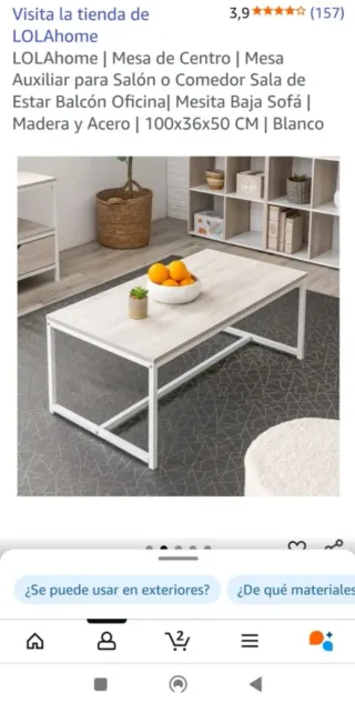 Mesa de centro LOLAhome Madera y Acero