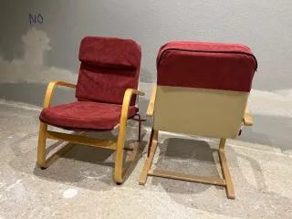 Sillón mecedora de tela y madera Tengo 2 iguales.