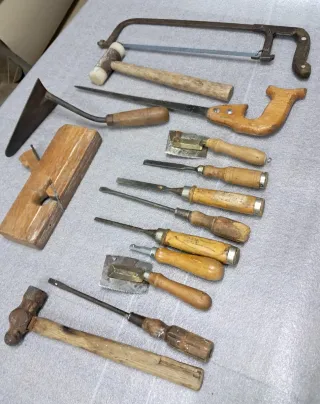 Lote herramientas antiguas madera