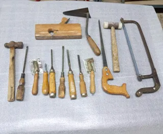 Lote herramientas antiguas madera