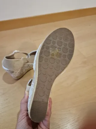 Cuñas para boda Mandarina Leticia Talla 40 blanco