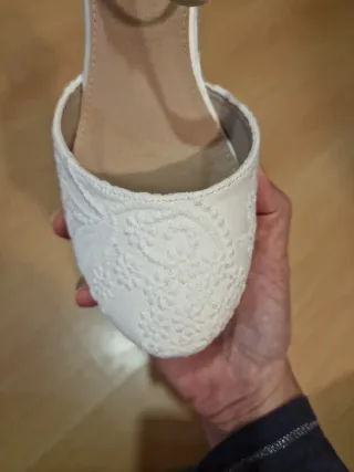 Cuñas para boda Mandarina Leticia Talla 40 blanco