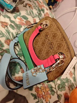 Bolso Guess Edición Limitada Lujo Marrón y Rosa