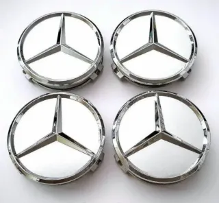 CENTROS RUEDA LLANTA UNIVERSAL MERCEDES 75MM PLATA