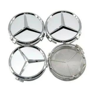 CENTROS RUEDA LLANTA UNIVERSAL MERCEDES 75MM PLATA