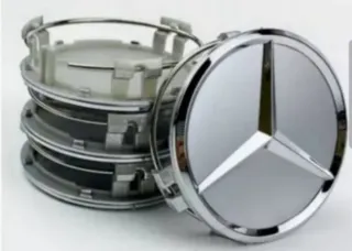 CENTROS RUEDA LLANTA UNIVERSAL MERCEDES 75MM PLATA