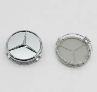 CENTROS RUEDA LLANTA UNIVERSAL MERCEDES 75MM PLATA