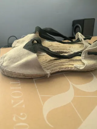 Espardeñas fallero beige y negro