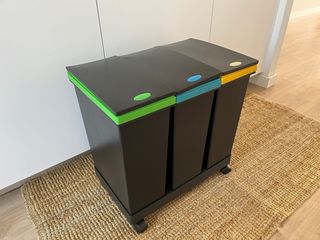 Set 3 Cubos Basura Reciclaje Negro