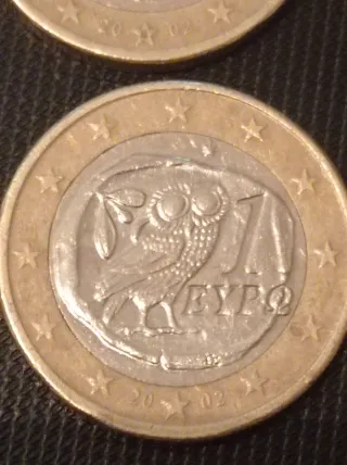 Lote 2 monedas búho 2002