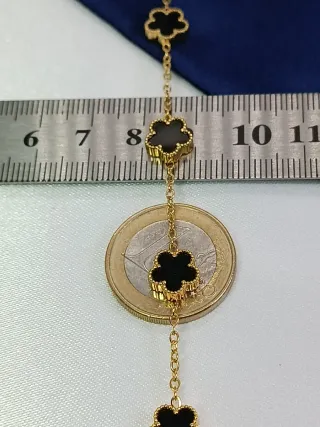 Pulsera Trébol Negro Acero Inoxidable