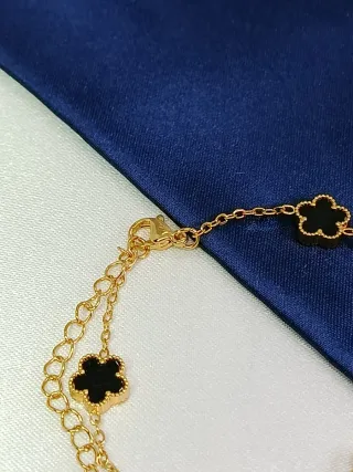 Pulsera Trébol Negro Acero Inoxidable